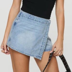 CARUSO DENIM WRAP SKORT LIGHT WASH
